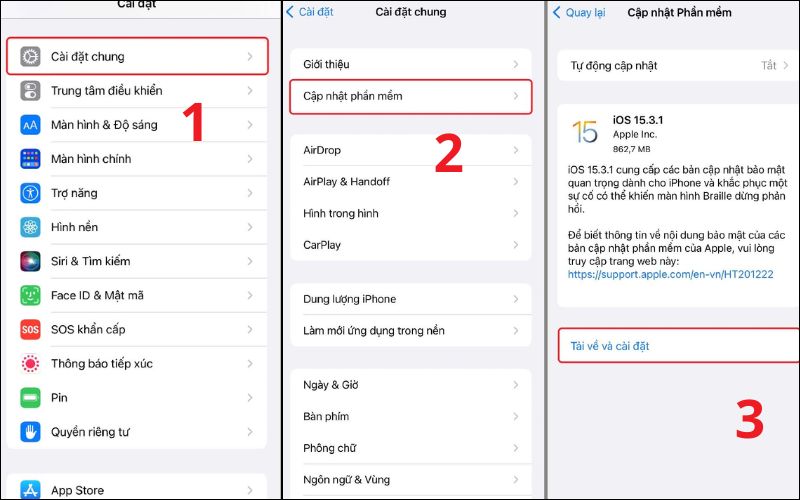 Cập nhật phần mềm iPhone